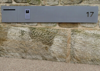 Custom letterbox and sign plate - painted aluminium